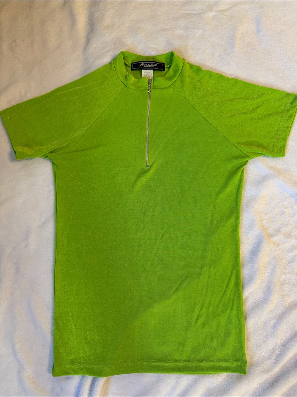 Neon Green Short Sleeve Zip-Front Tee